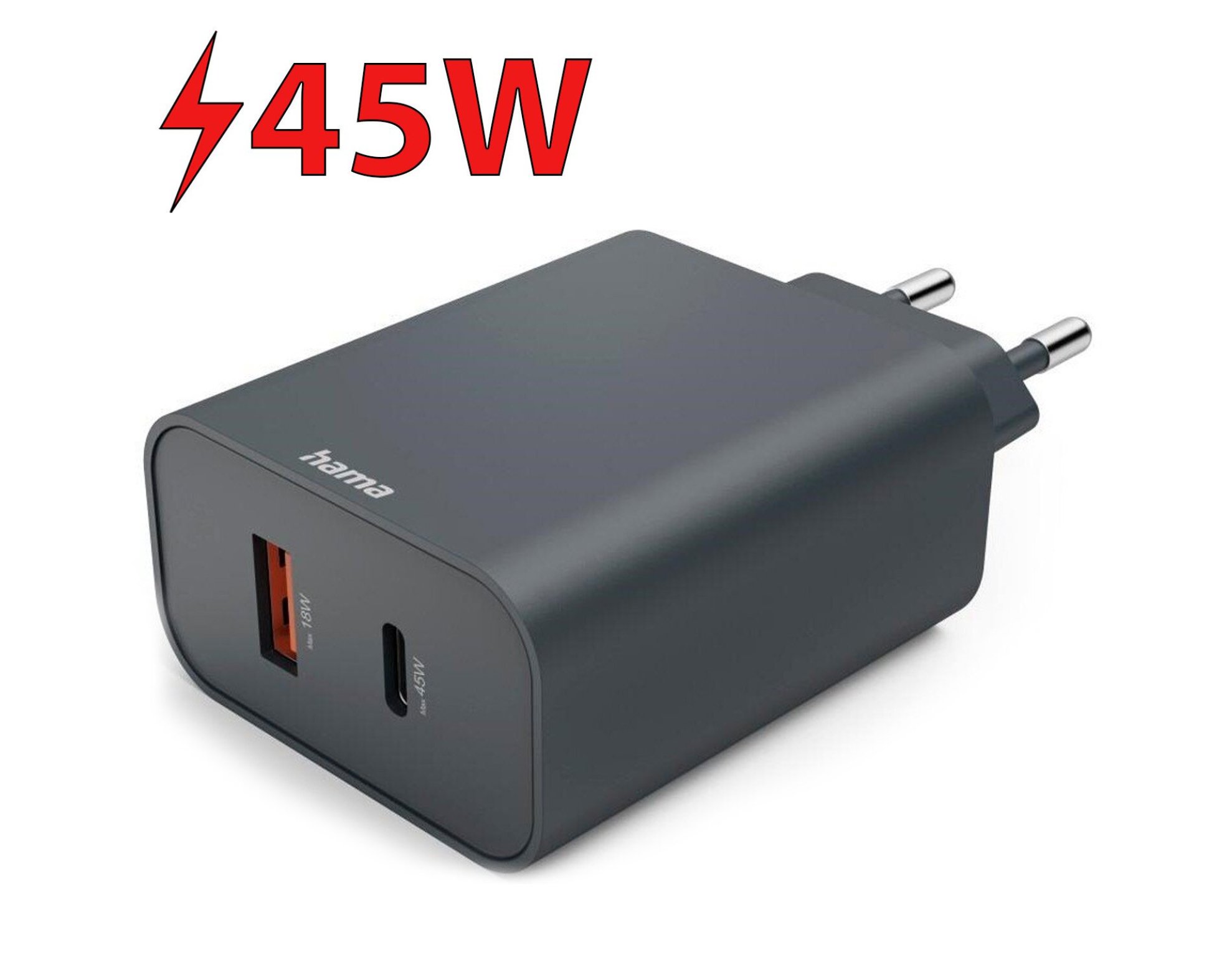 Ładowarka sieciowa HAMA Ecosential 45W PD Antracyt