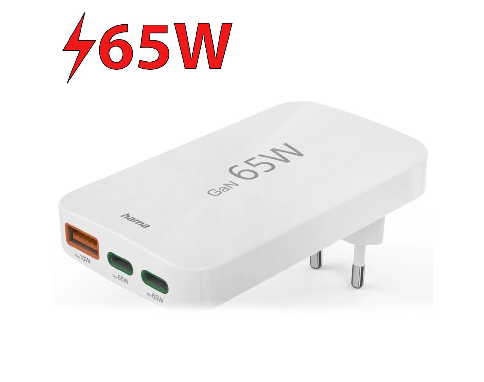 Ładowarka sieciowa HAMA GaN 65W Biały