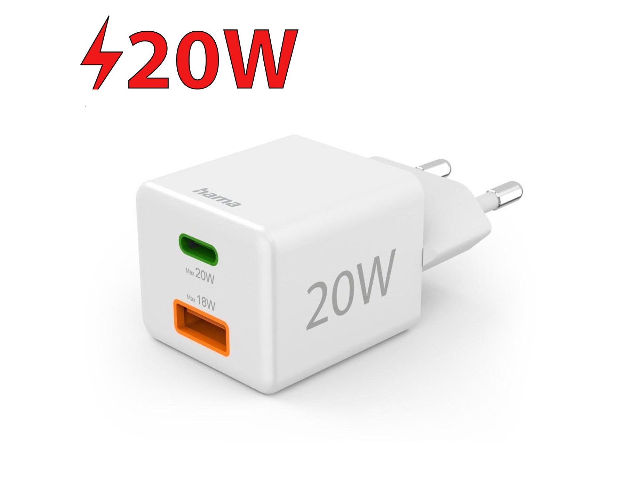 Ładowarka sieciowa HAMA Mini 201991 PD/QQC 20W Biały