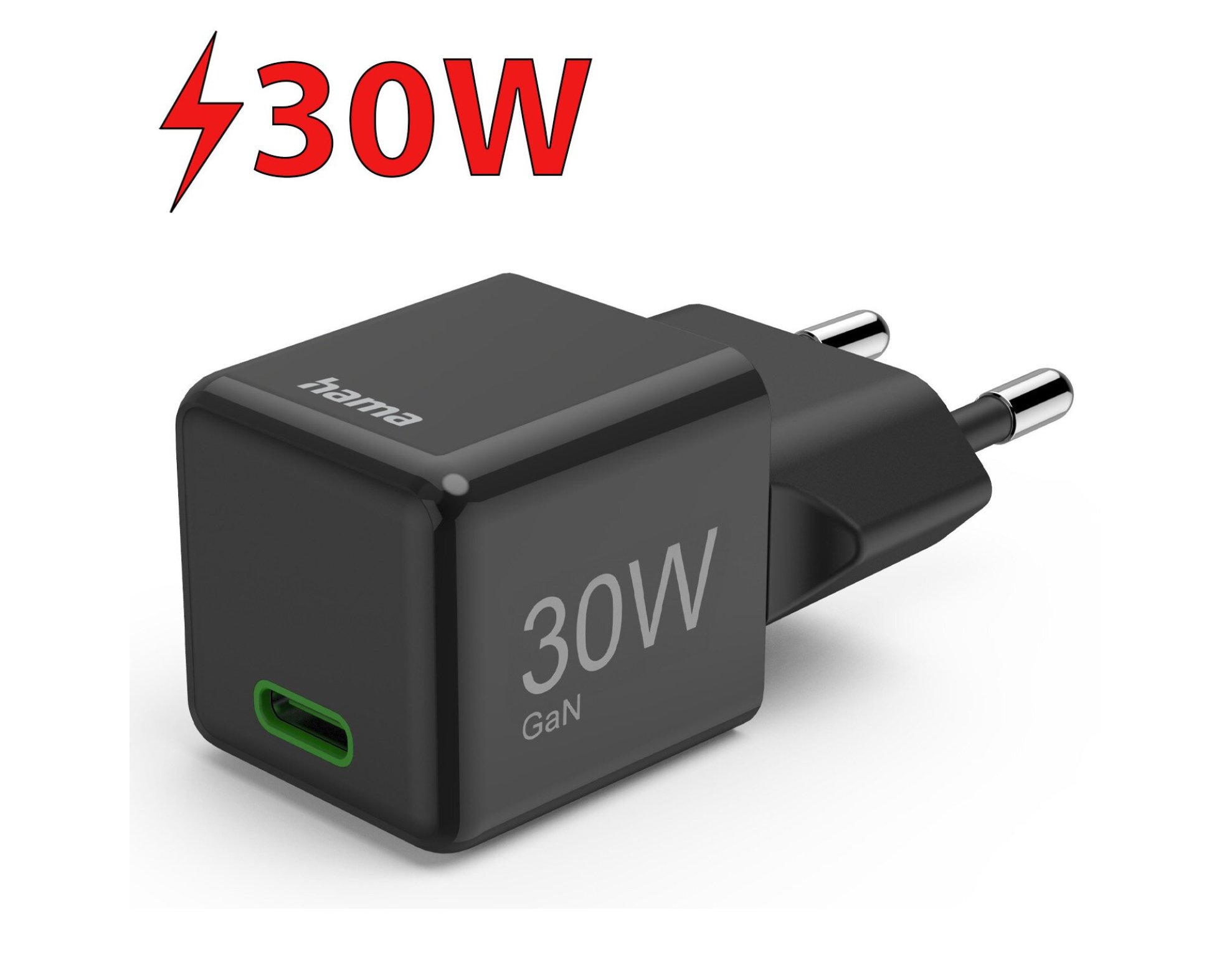 Ładowarka sieciowa HAMA SuperMini GaN PD/QC 30W Czarny