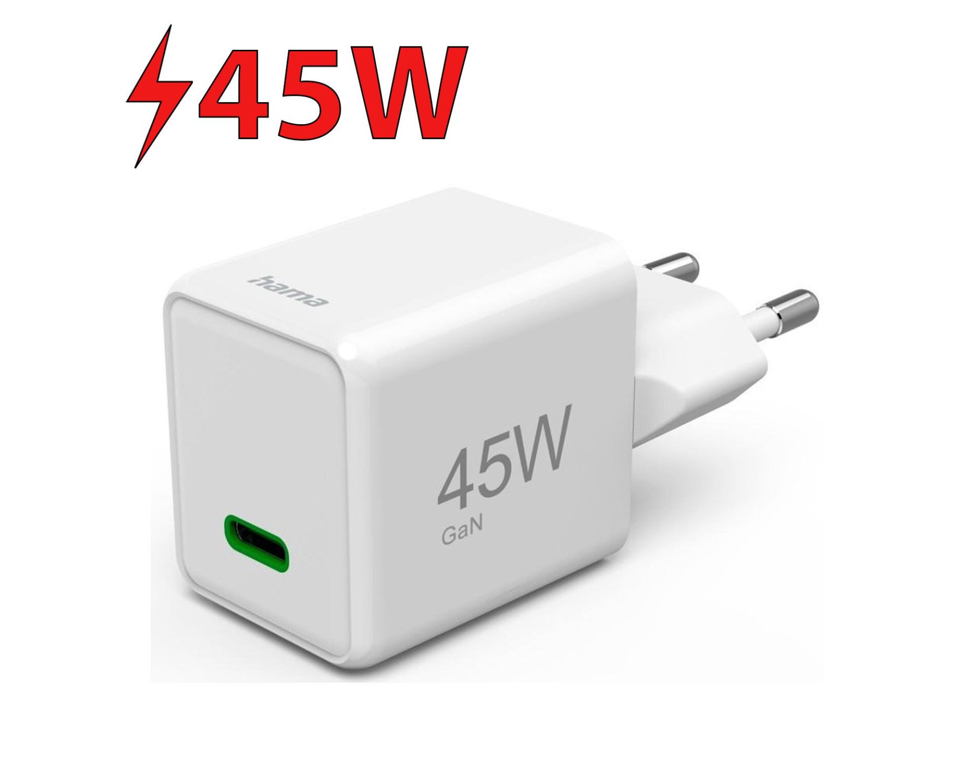 Ładowarka sieciowa HAMA Supermini GaN PD/QC 45W Biały