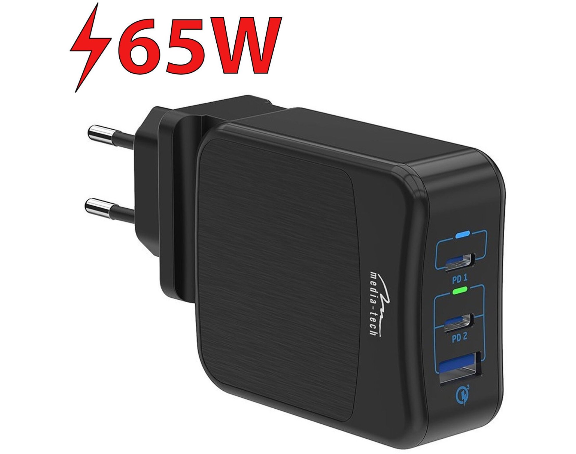 Ładowarka sieciowa MEDIA-TECH MT6252 65W Czarny