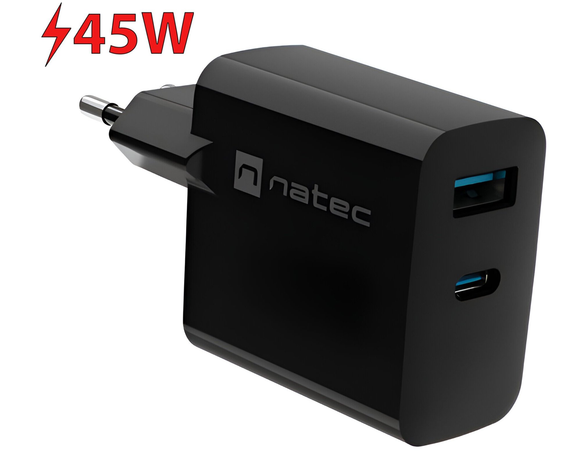 Ładowarka sieciowa NATEC Ribera GaN 45W Czarny
