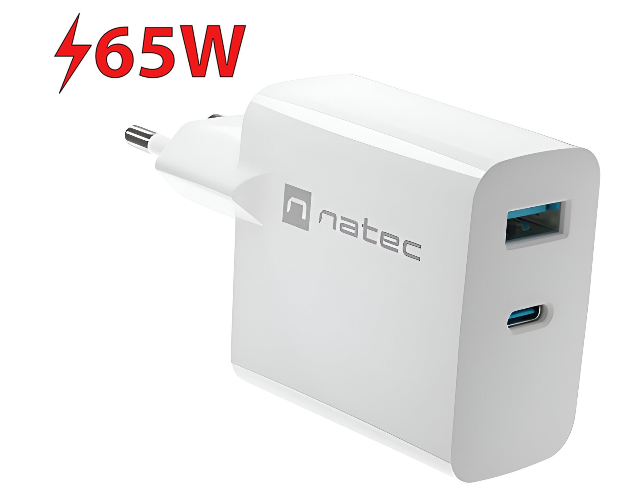 Ładowarka sieciowa NATEC Ribera GaN 65W Biały