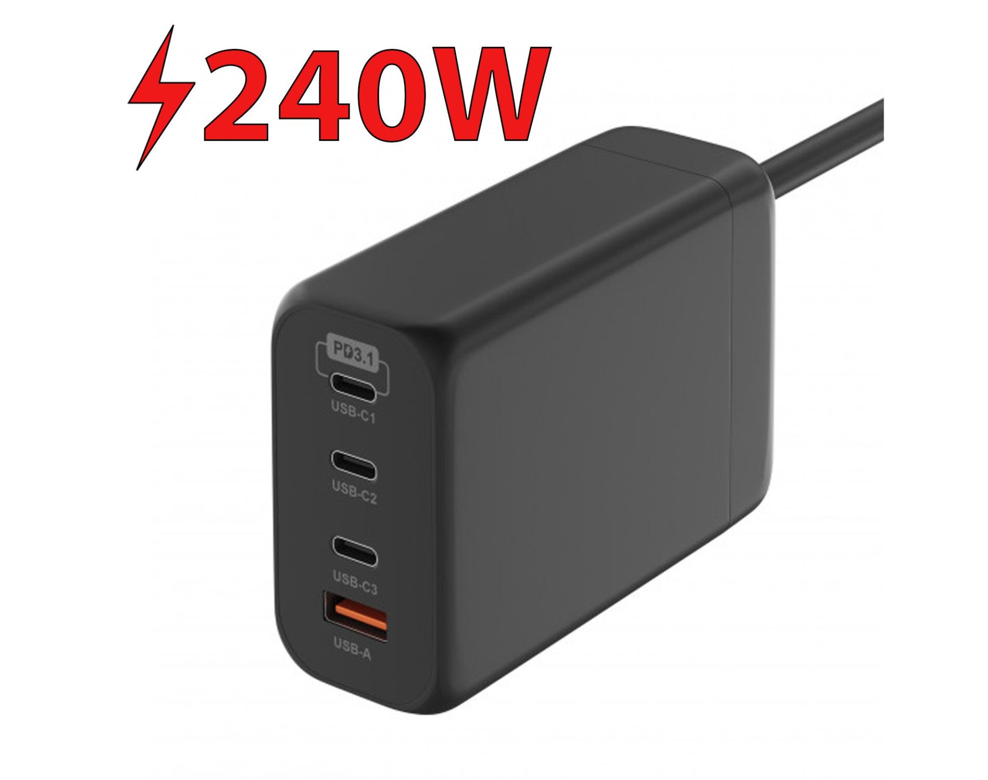 Ładowarka sieciowa NEWELL GaN 240W Czarny