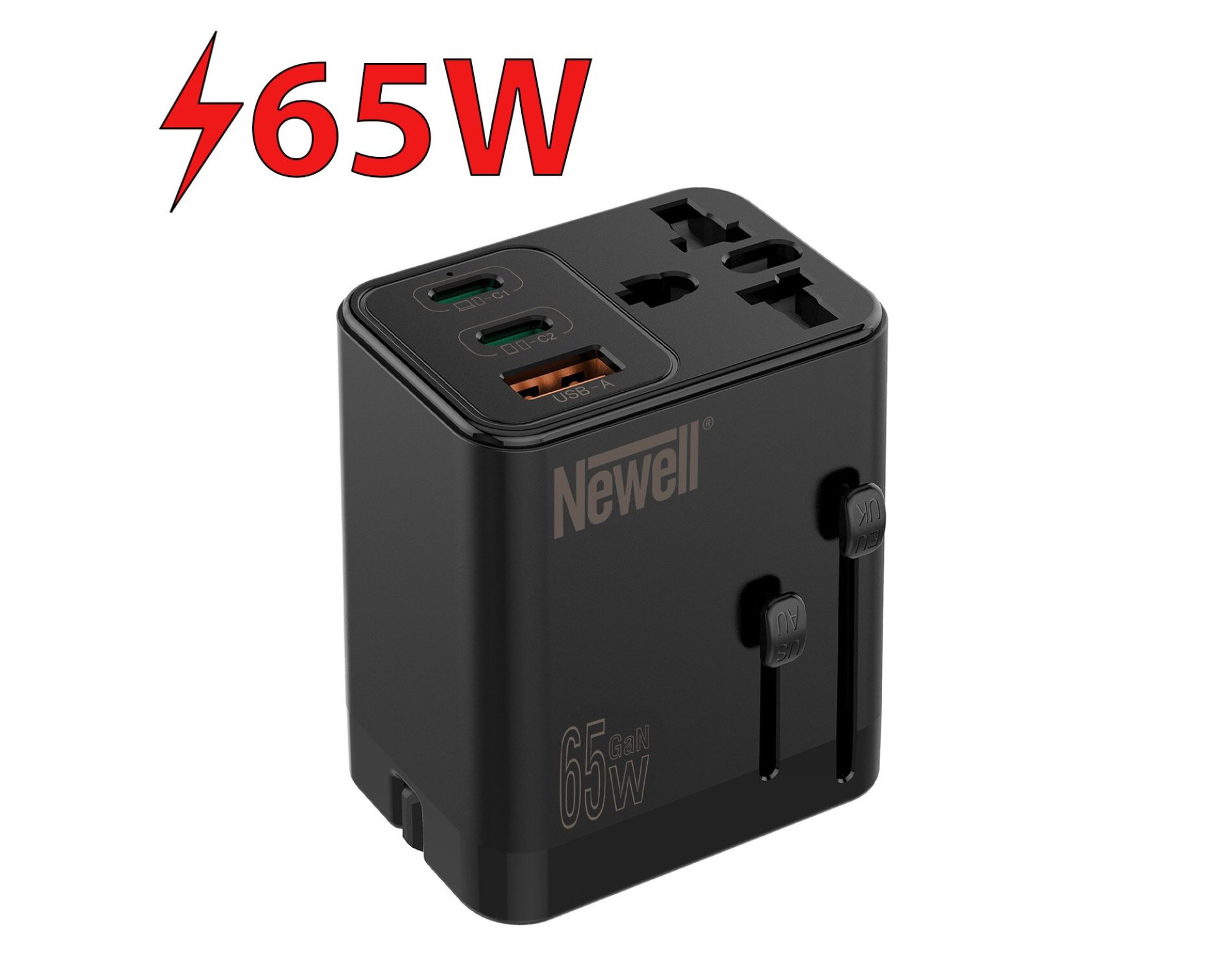Ładowarka sieciowa NEWELL GaN Travel adapter NL3821 65W Czarny