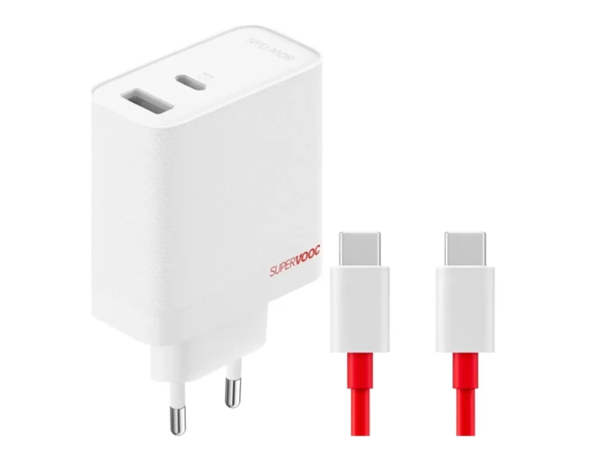 Ładowarka sieciowa ONEPLUS SuperVOOC GaN 80W Biały + Kabel USB-C - USB-C