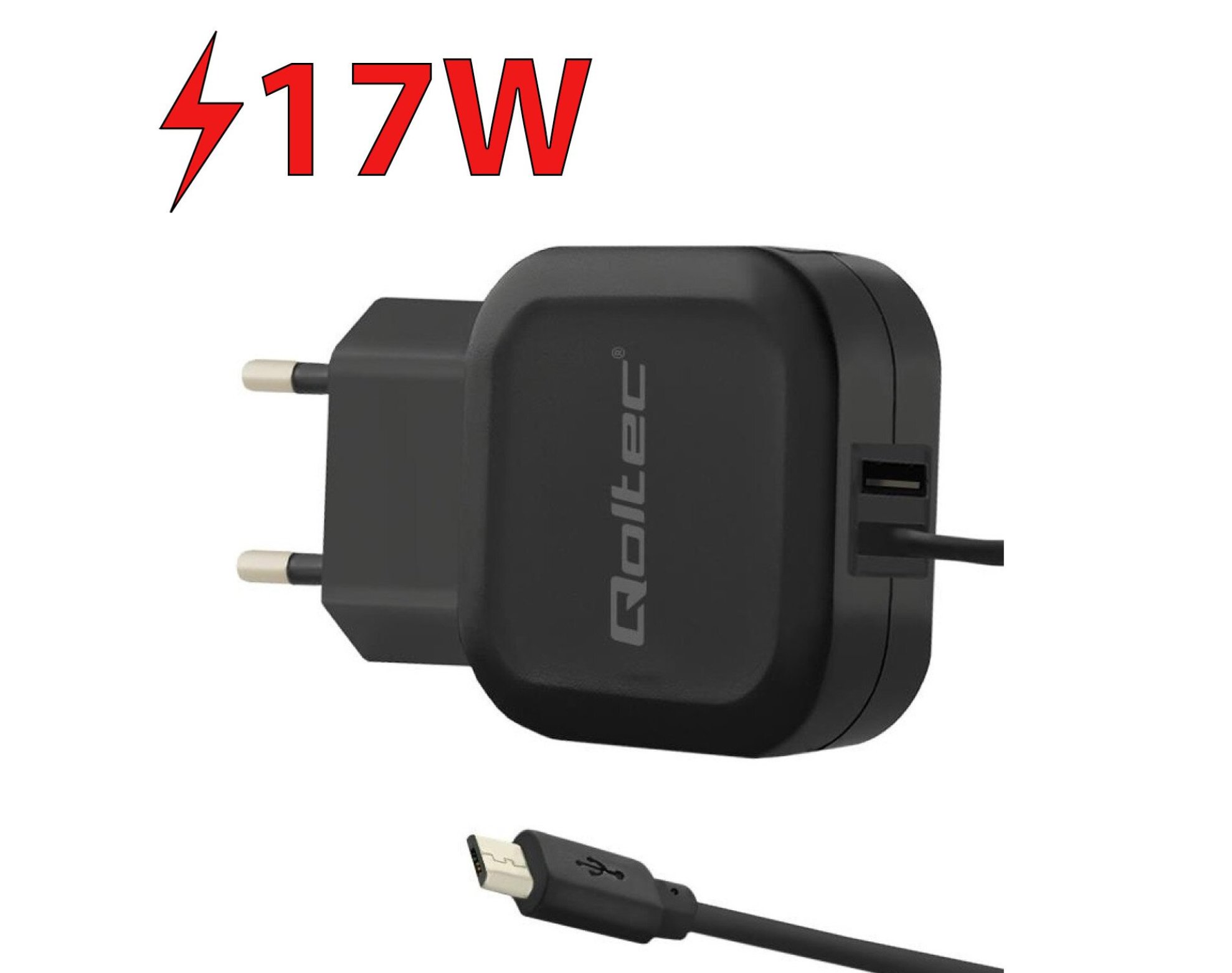 Ładowarka sieciowa QOLTEC 50189 17W Czarny