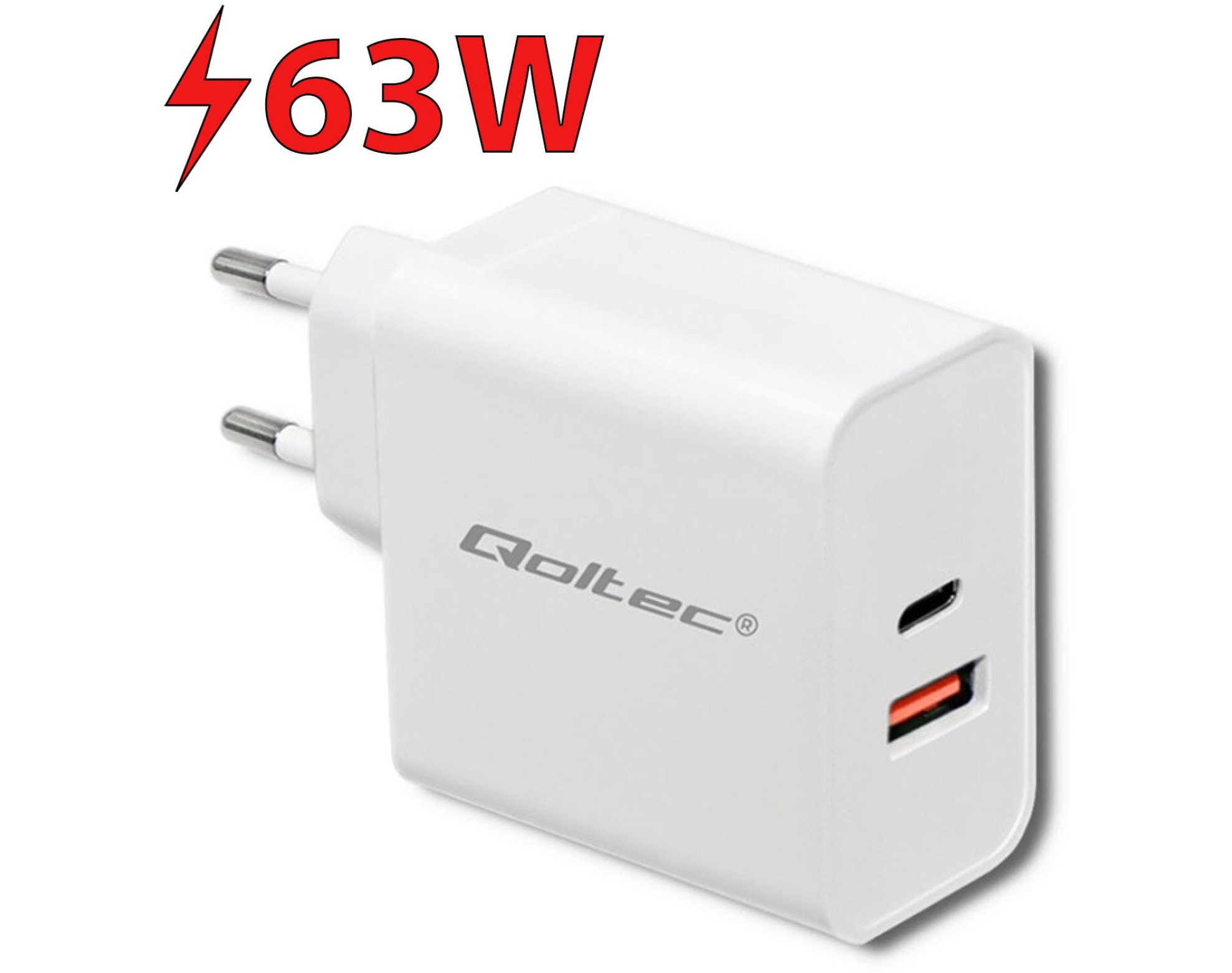 Ładowarka sieciowa QOLTEC 51715 63W Biały
