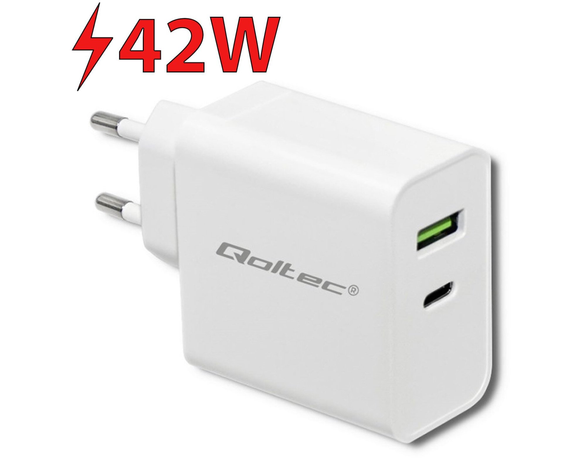 Ładowarka sieciowa QOLTEC 51718 42W Biały