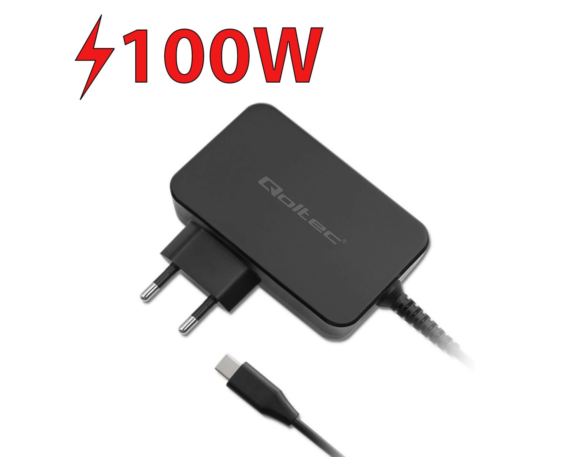 Ładowarka sieciowa QOLTEC GaN Power Pro 100W Czarny