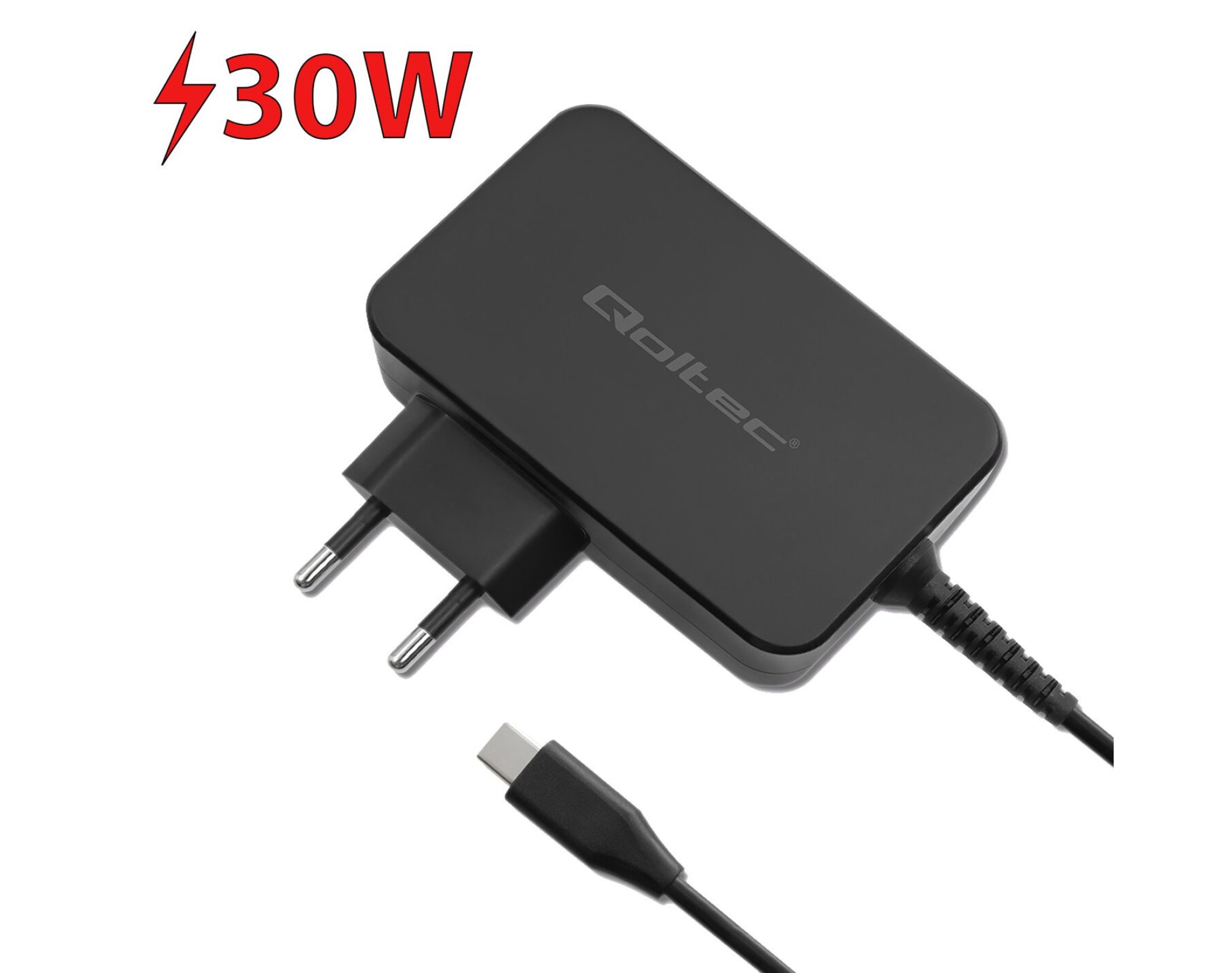 Ładowarka sieciowa QOLTEC GaN Power Pro 30W Czarny