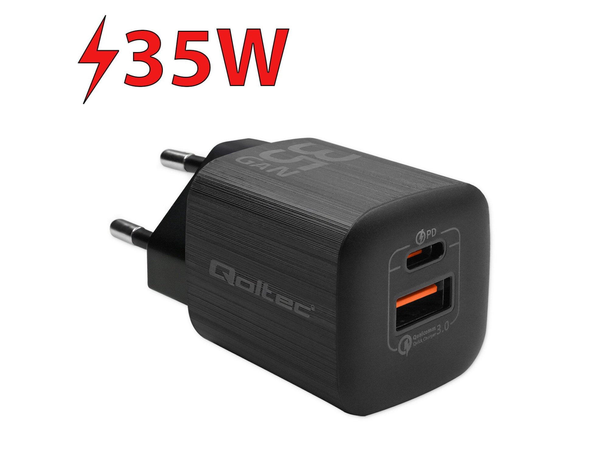 Ładowarka sieciowa QOLTEC Gan Ultra 35W Czarny