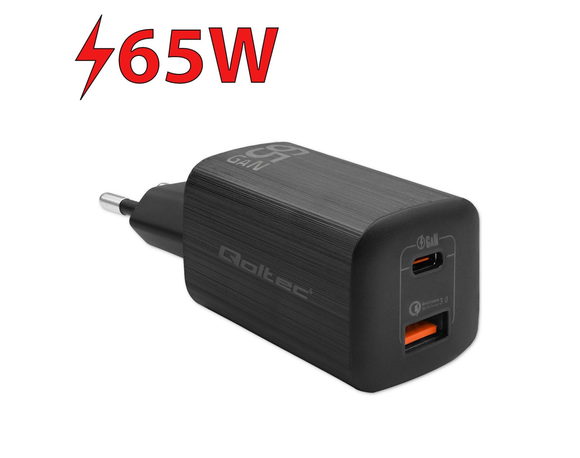Ładowarka sieciowa QOLTEC Gan Ultra 65W Czarny