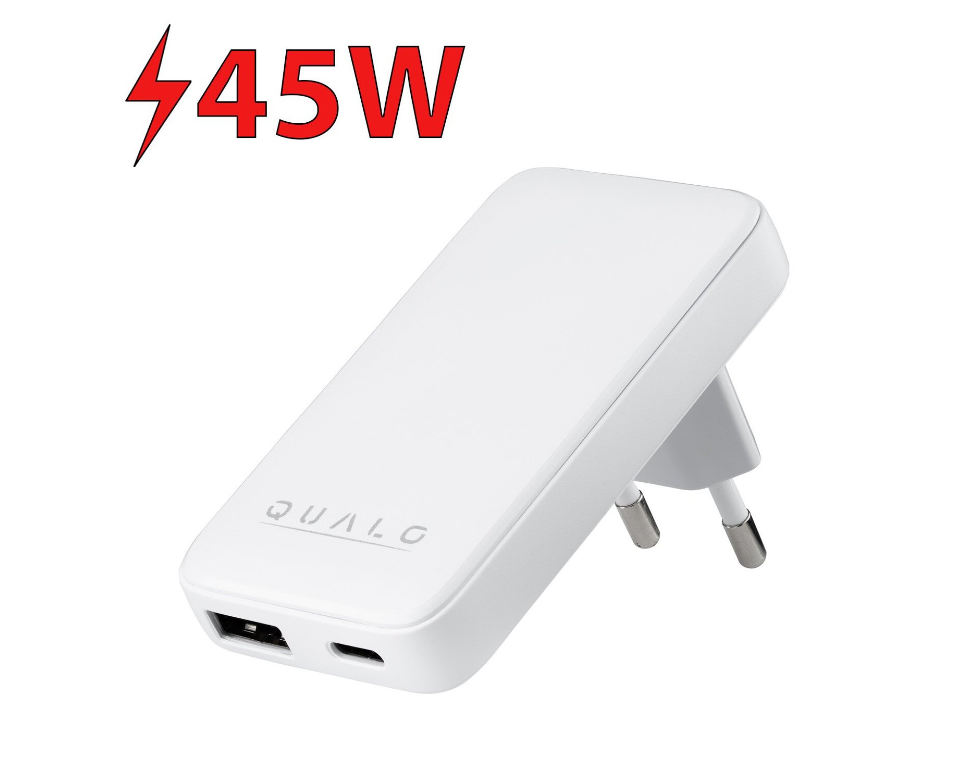 Ładowarka sieciowa QUALO GaNultra 45W Biały