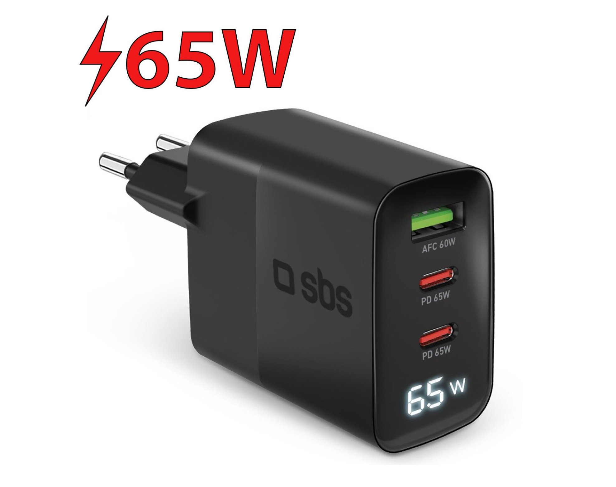 Ładowarka sieciowa SBS GAN 65W Czarny
