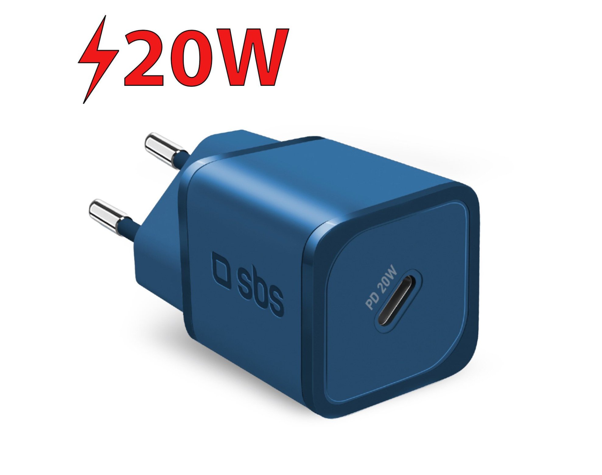 Ładowarka sieciowa SBS Nano GaN 20W Niebieski