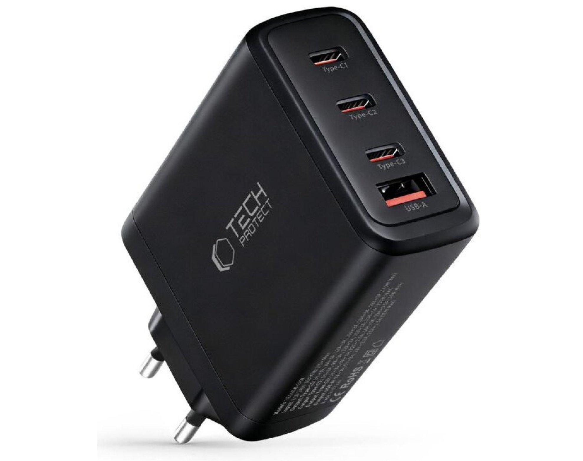 Ładowarka sieciowa TECH-PROTECT NC140W-GaN PD QC3.0 140W Czarny