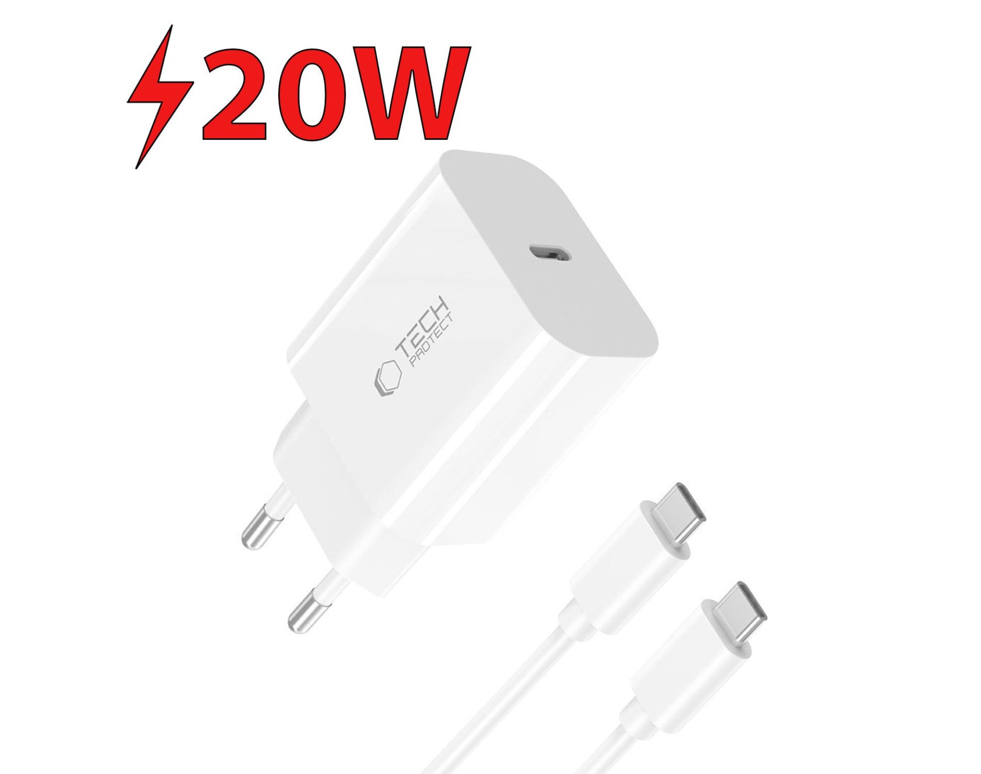 Ładowarka sieciowa TECH-PROTECT NC20W Biały