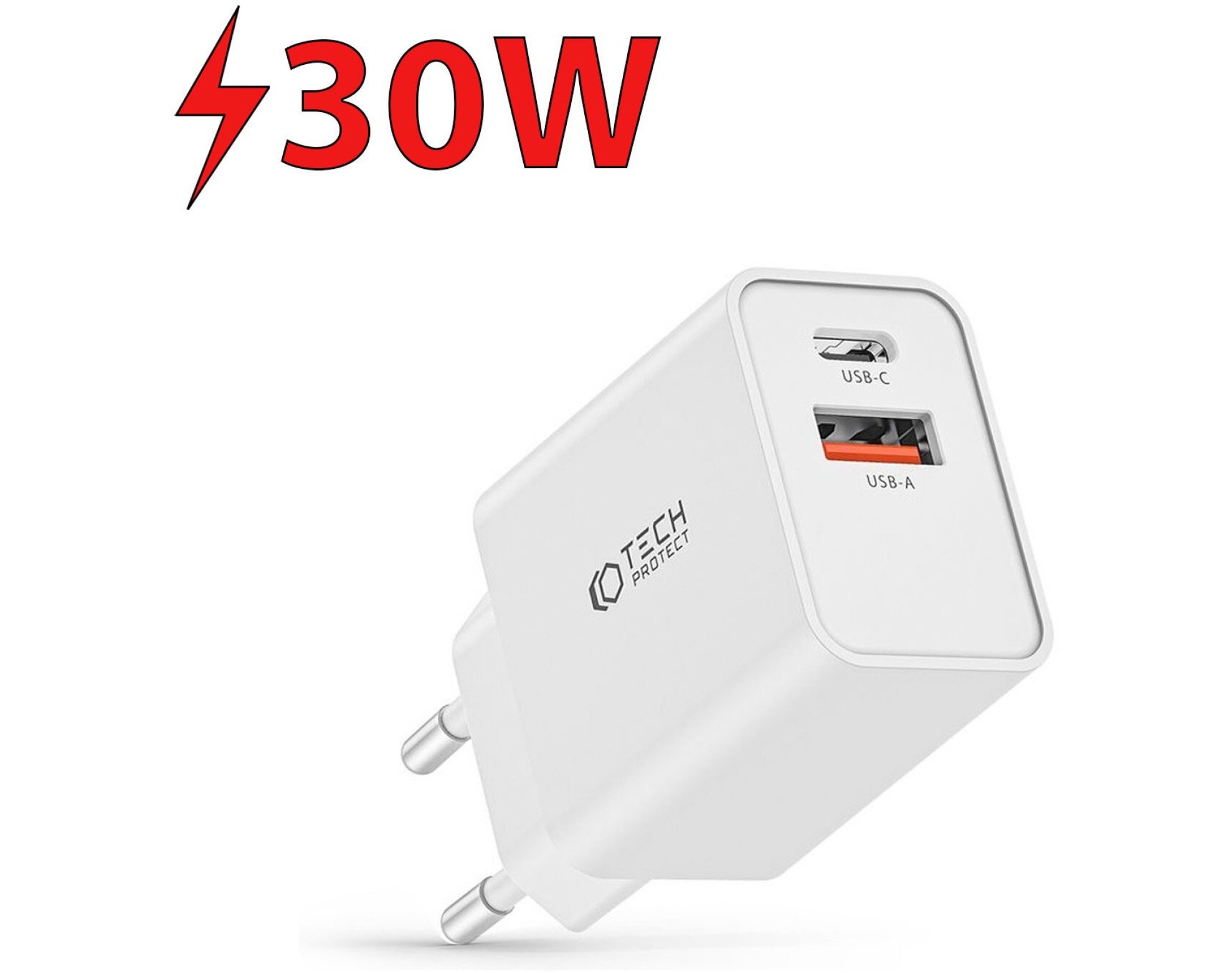 Ładowarka sieciowa TECH-PROTECT NC30W PD30W/QC3.0 Biały
