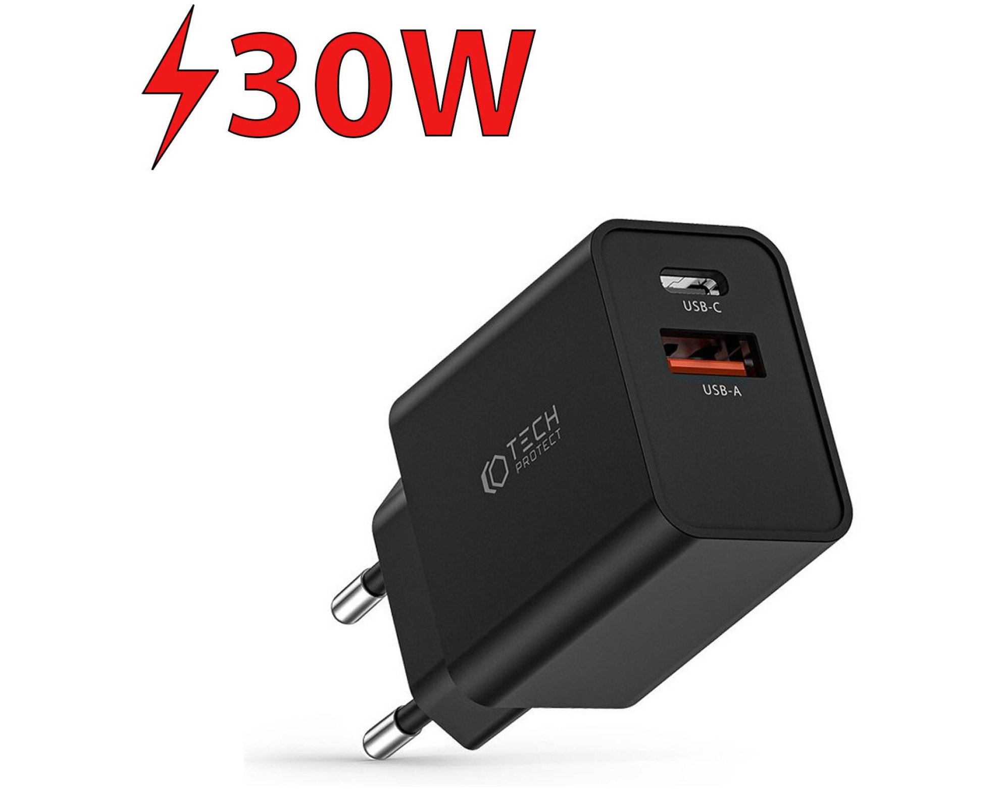 Ładowarka sieciowa TECH-PROTECT NC30W PD30W/QC3.0 Czarny