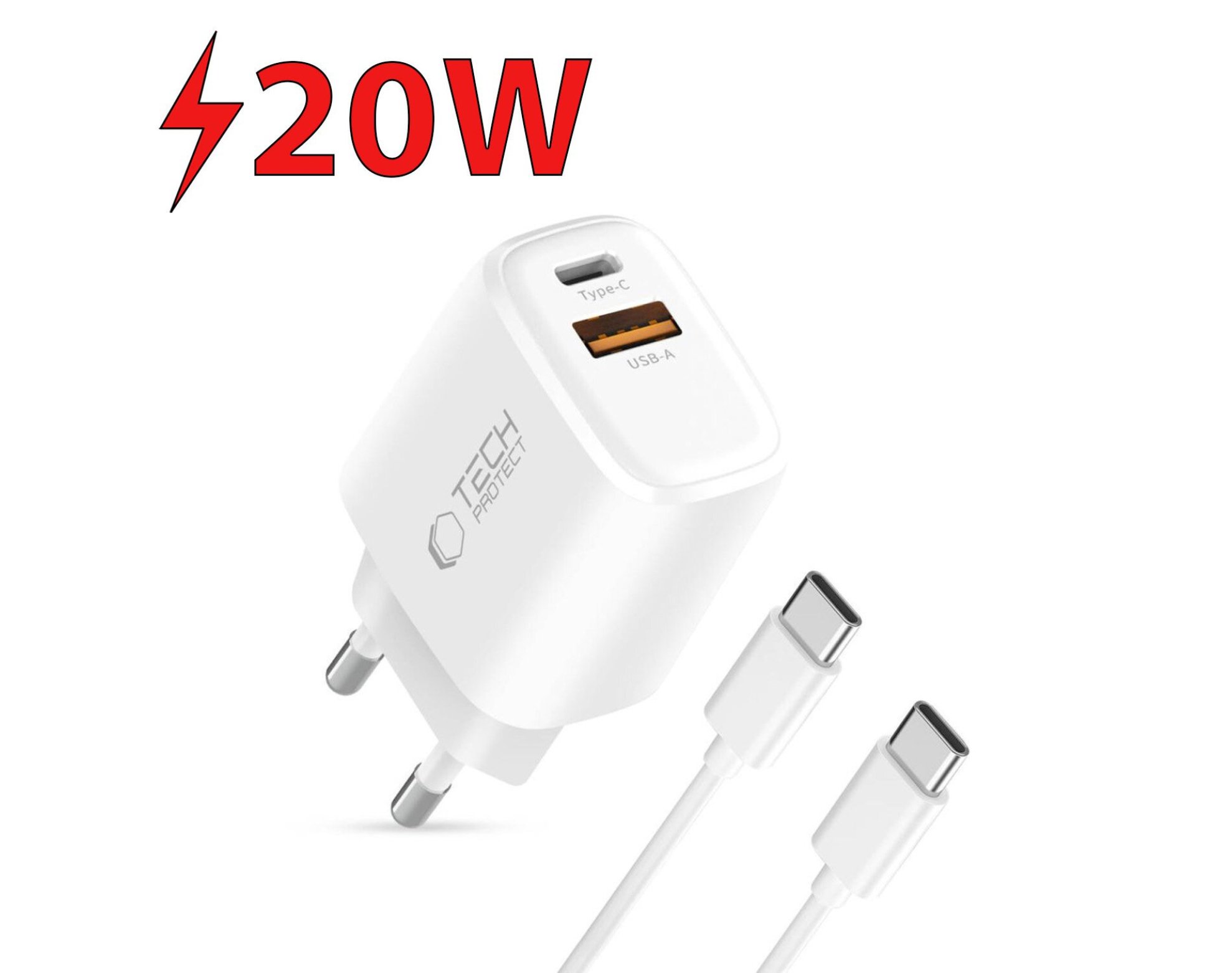 Ładowarka sieciowa TECH-PROTECT NCA20 PD 20W/QC3.0 Biały