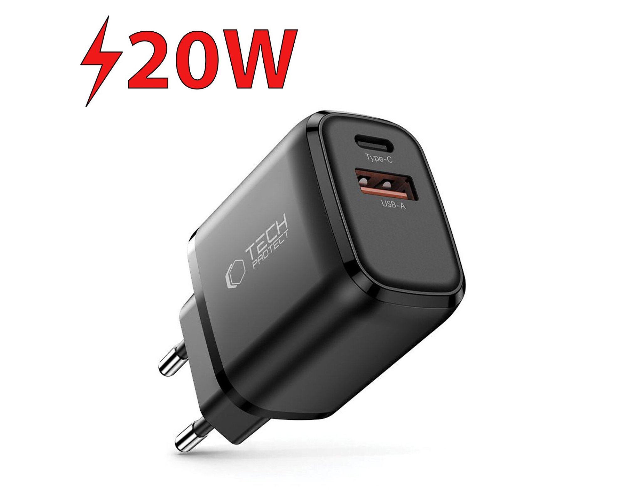 Ładowarka sieciowa TECH-PROTECT NCA20 PD 20W/QC3.0 Czarny