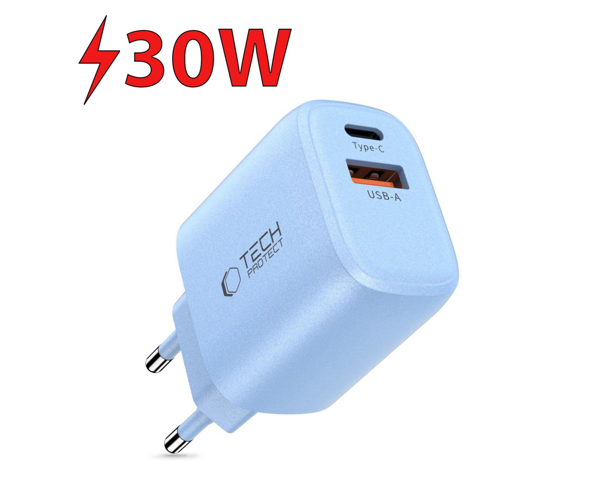 Ładowarka sieciowa TECH-PROTECT NCA30 PD 30W/QC3.0 Jasnoniebieski