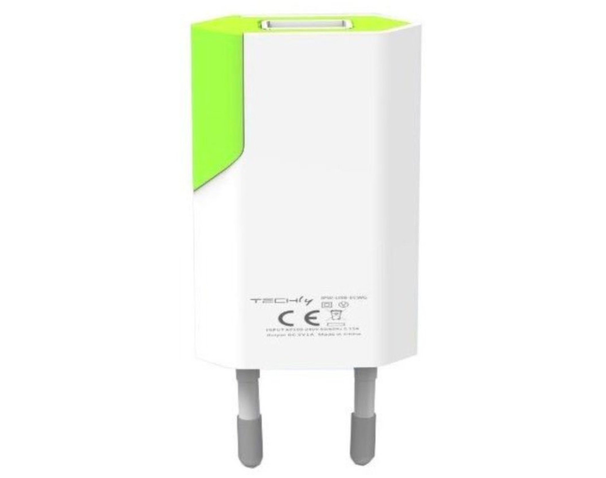 Ładowarka sieciowa TECHLY IPW-USB-ECWG Slim 5W Biało-zielony