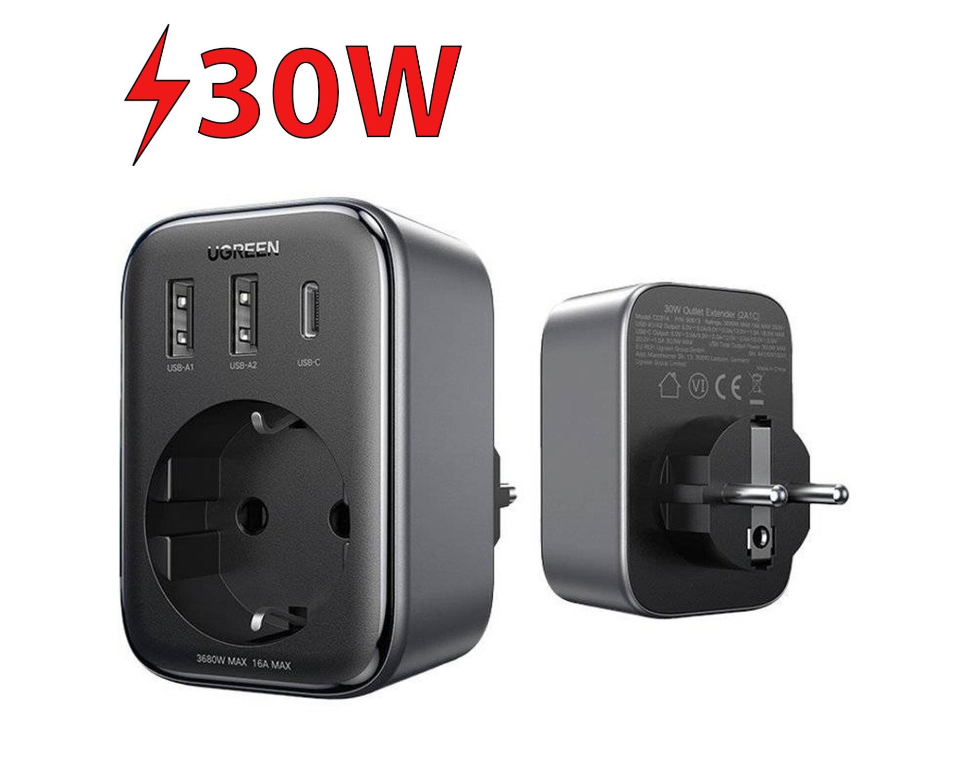 Ładowarka sieciowa UGREEN CD314 30W Czarny
