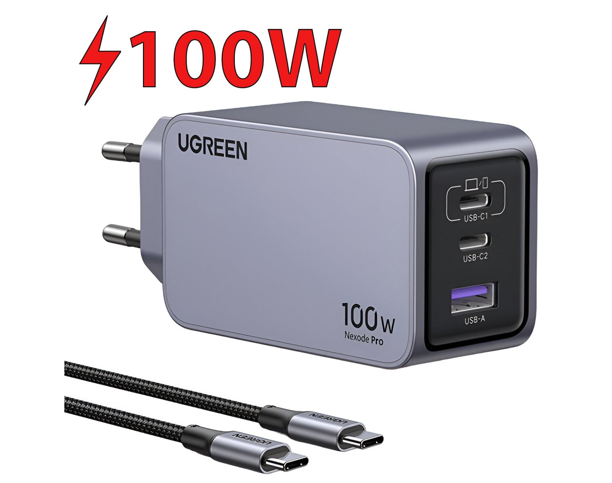 Ładowarka sieciowa UGREEN Nexode Pro 100W Szary