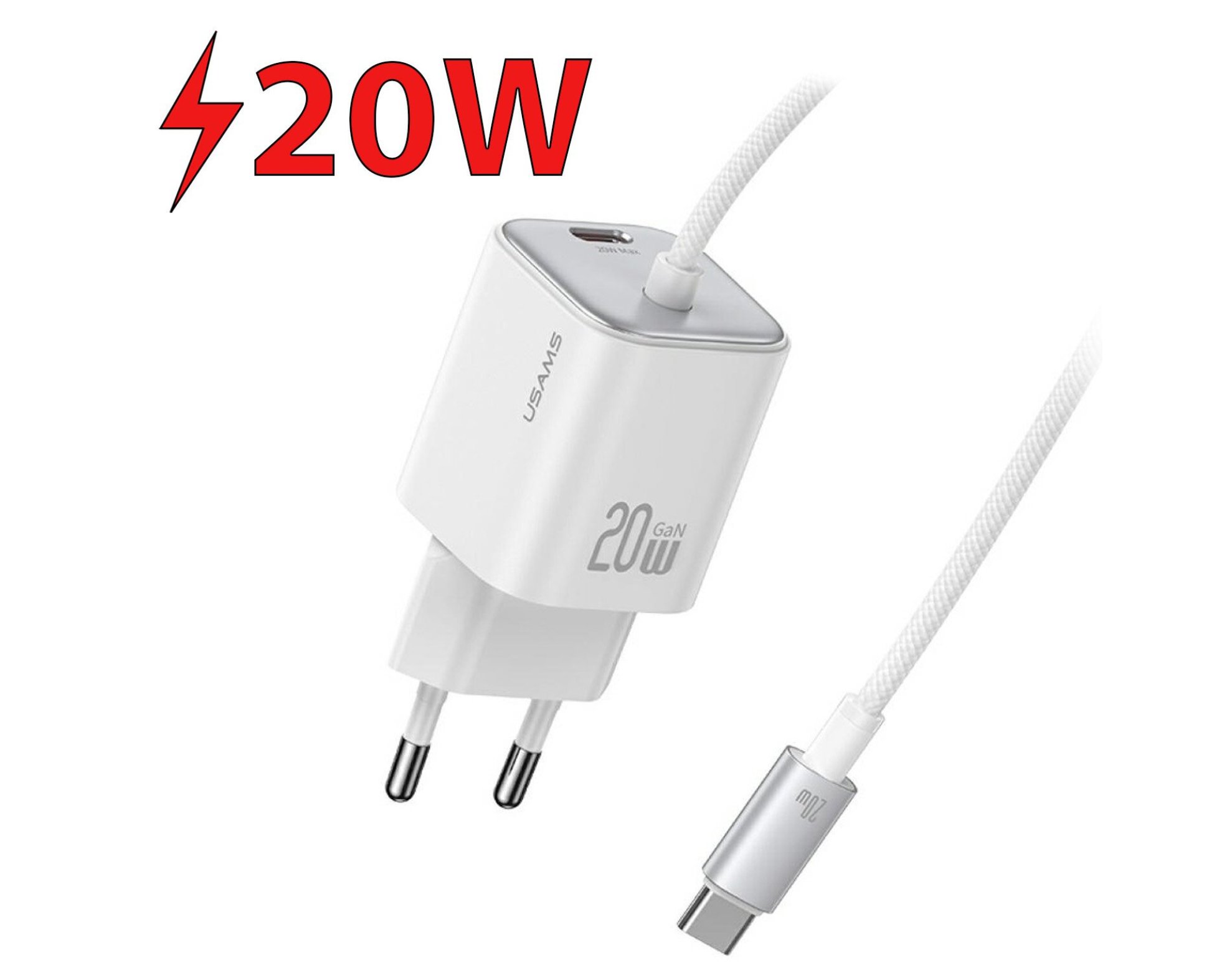 Ładowarka sieciowa USAMS CC261 GaN 20W Biały