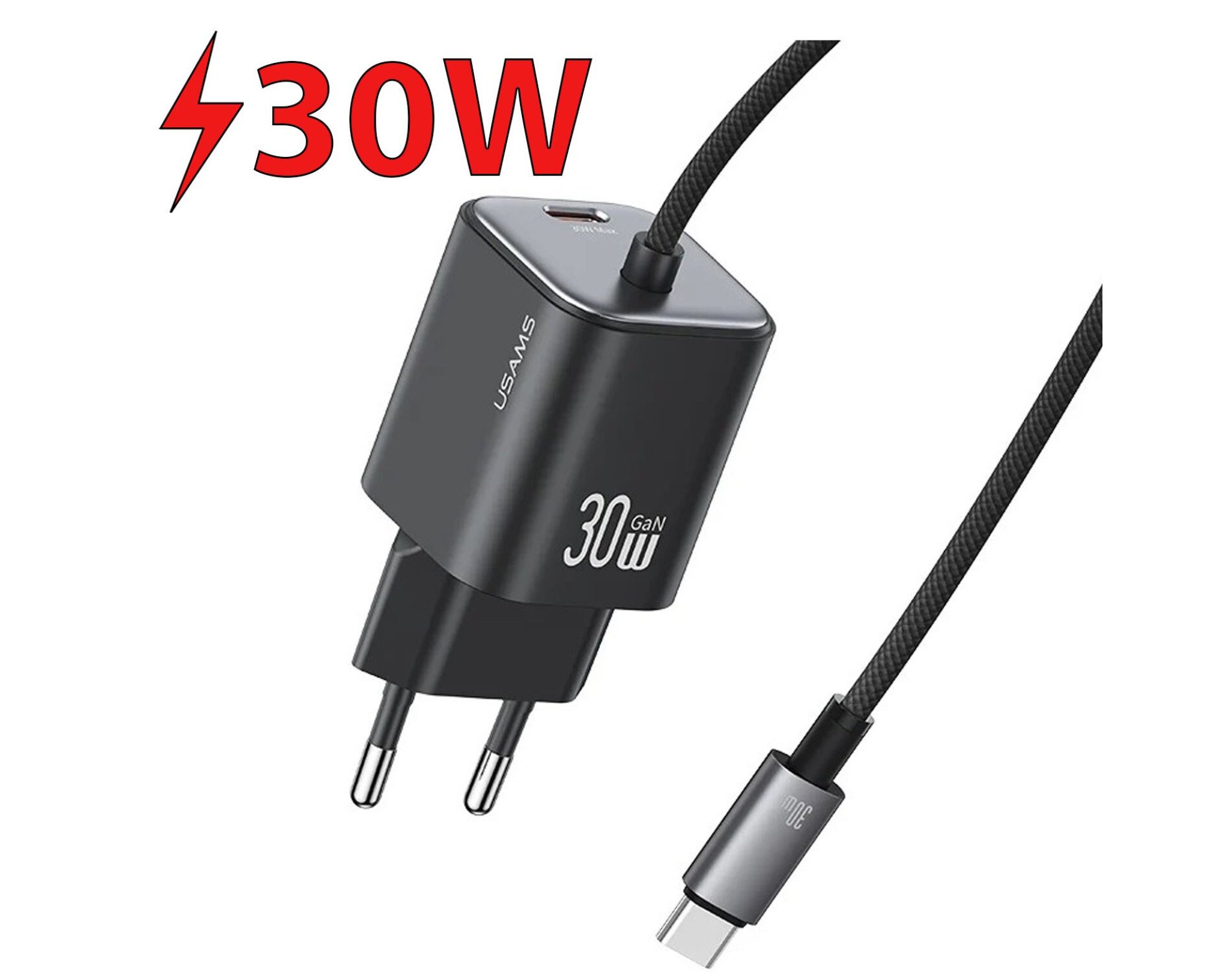 Ładowarka sieciowa USAMS CC264 GaN 30W Czarny