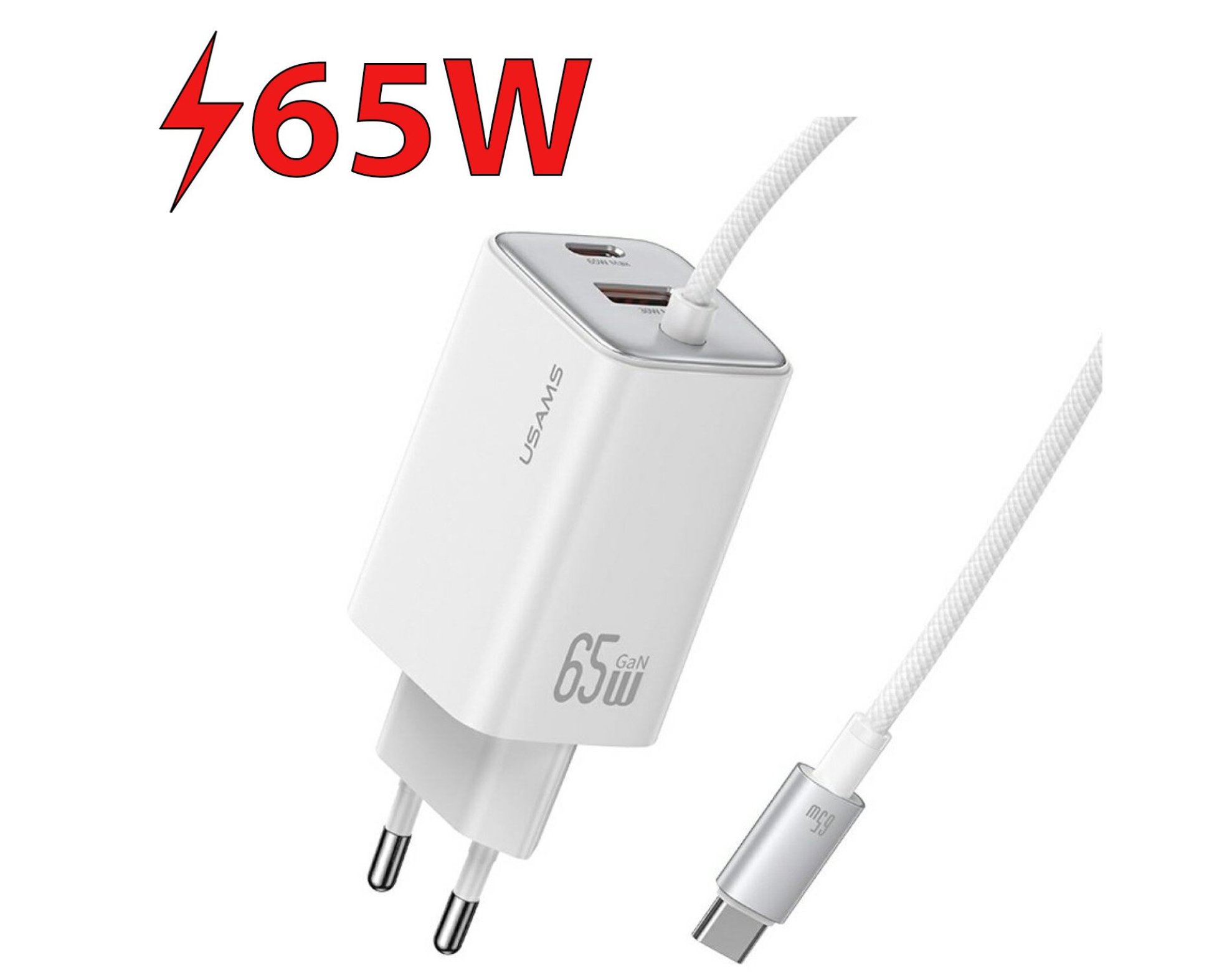 Ładowarka sieciowa USAMS CC266 GaN 65W Biały
