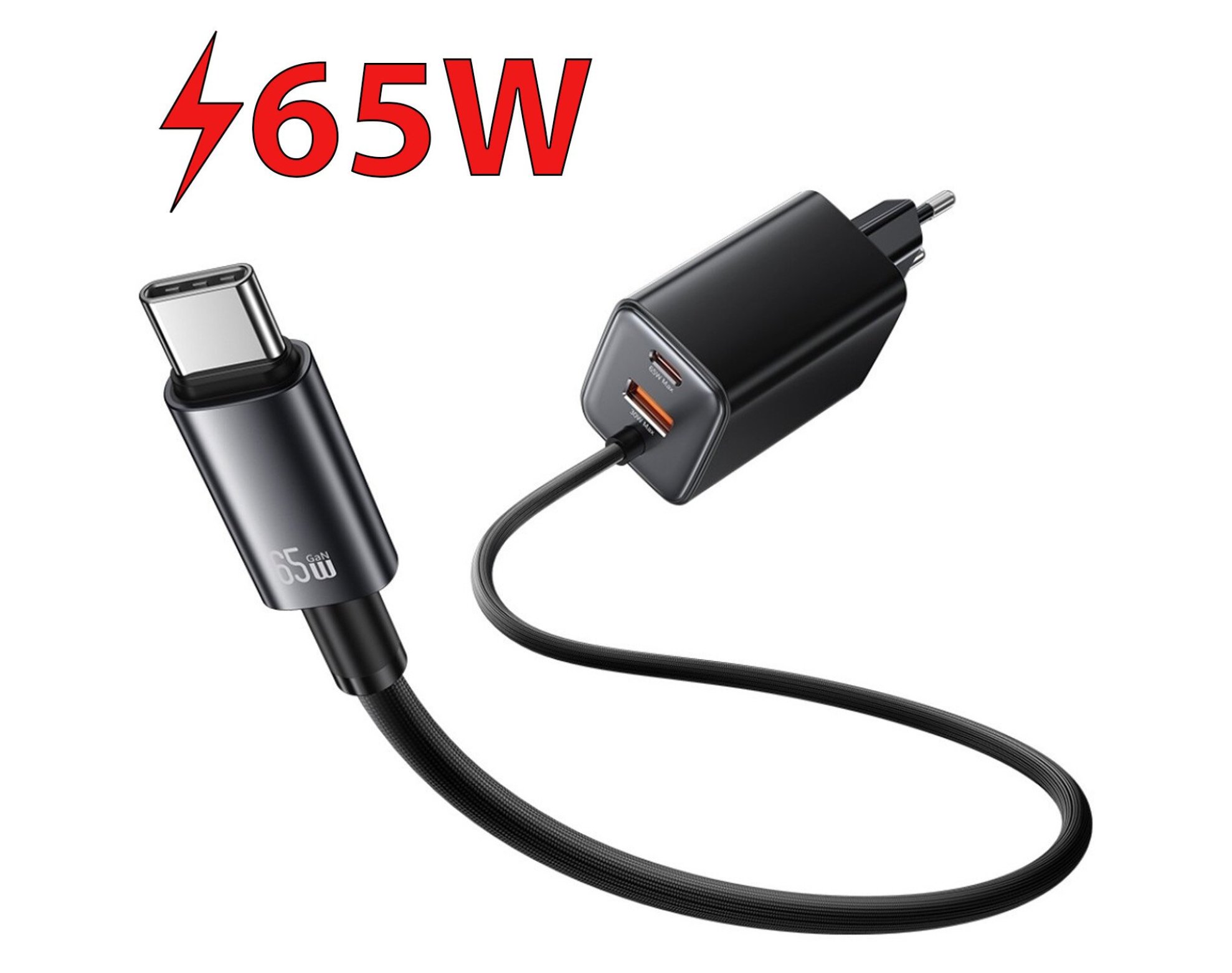 Ładowarka sieciowa USAMS CC266 GaN 65W Czarny
