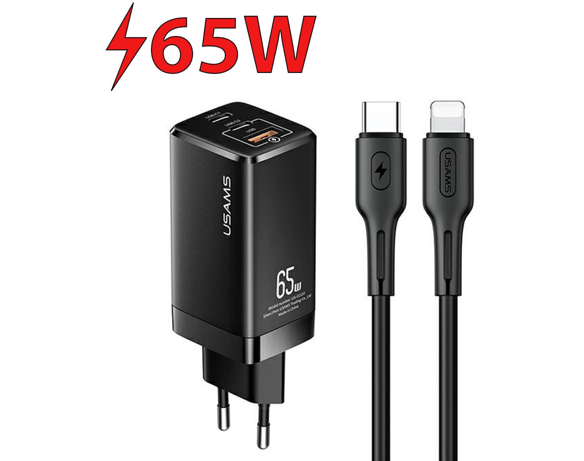 Ładowarka sieciowa USAMS T33 MTXLOGTL01 65W Czarny