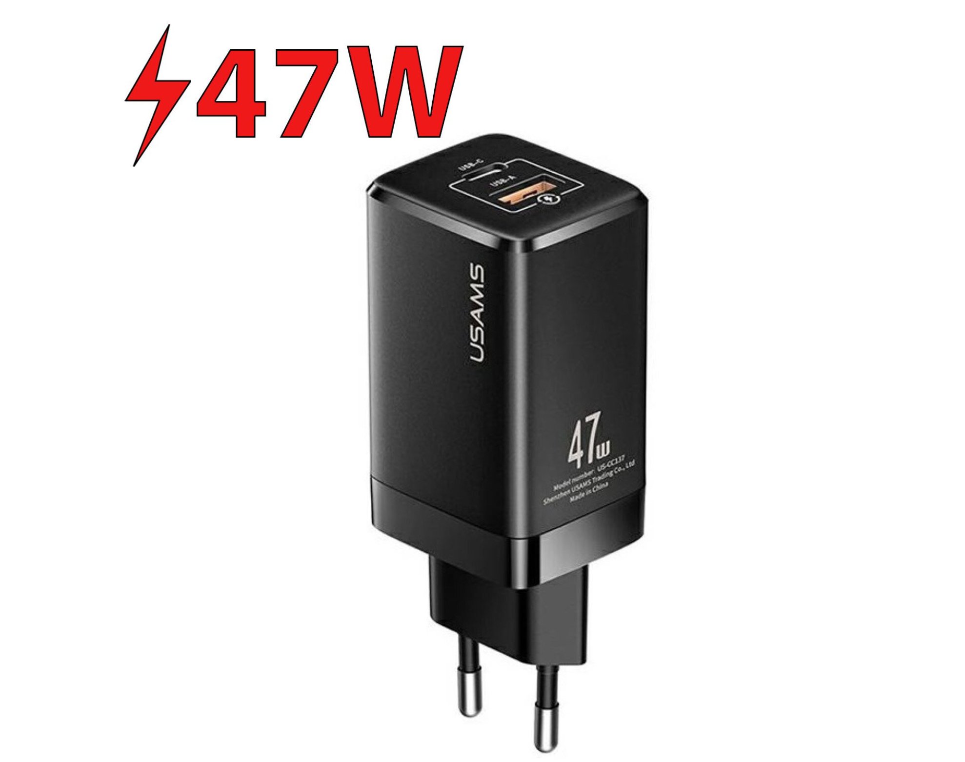 Ładowarka sieciowa USAMS T41 US-CC137 47W Czarny