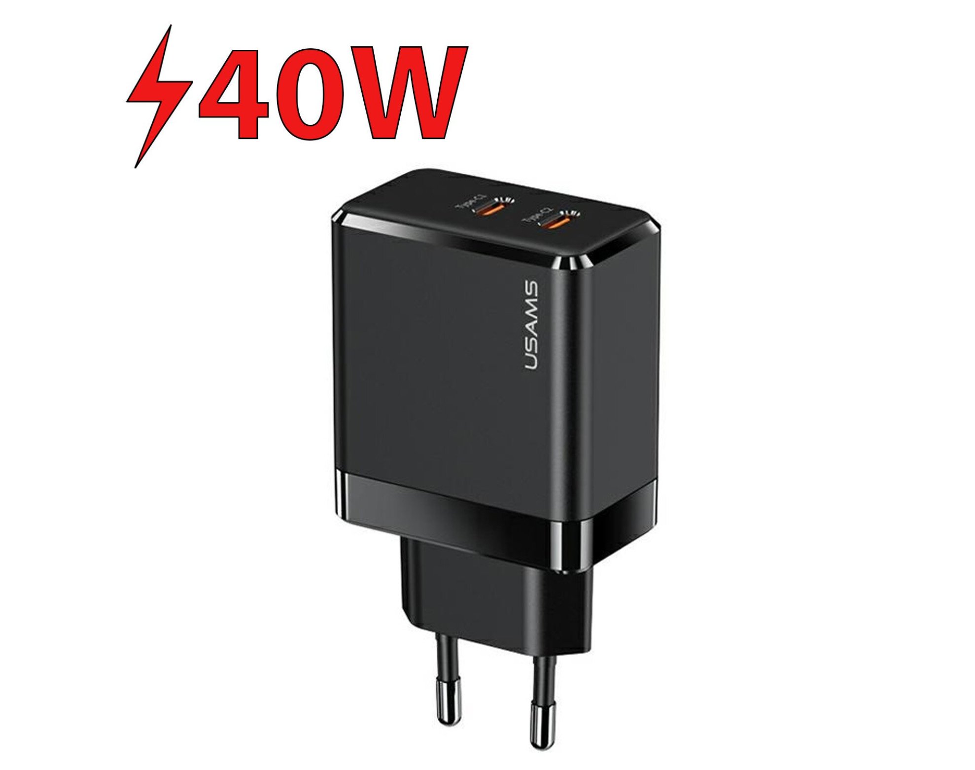 Ładowarka sieciowa USAMS T54 US-CC172 40W Gan Fast Charging Czarny