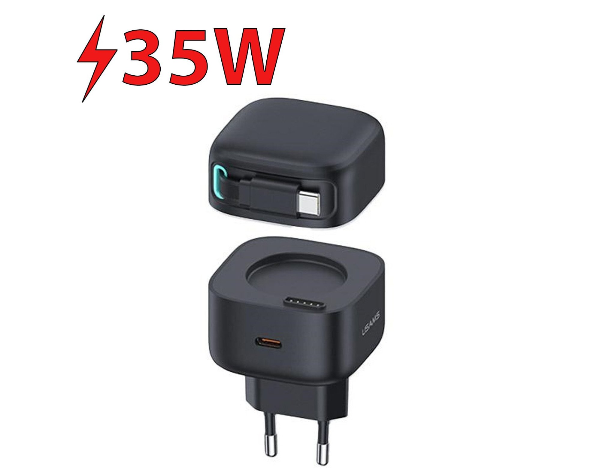 Ładowarka sieciowa USAMS US-CC202 35W Gan Fast Charging Czarny