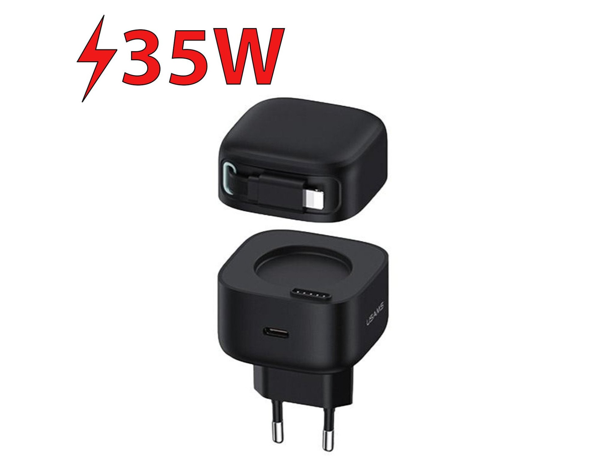 Ładowarka sieciowa USAMS US-CC209 XMF Series 35W GAN Czarny