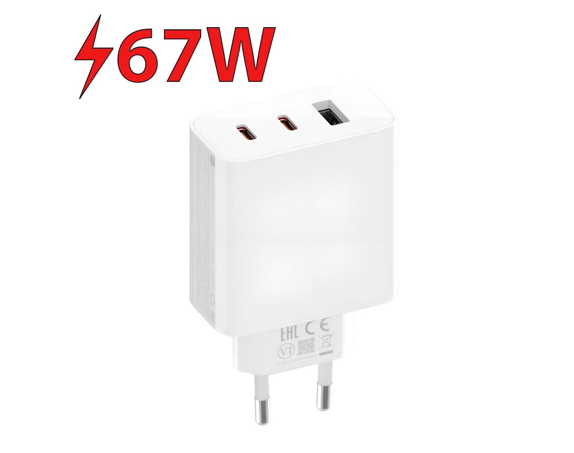 Ładowarka sieciowa XIAOMI GaN Charger 2C1A EU 67W Biały