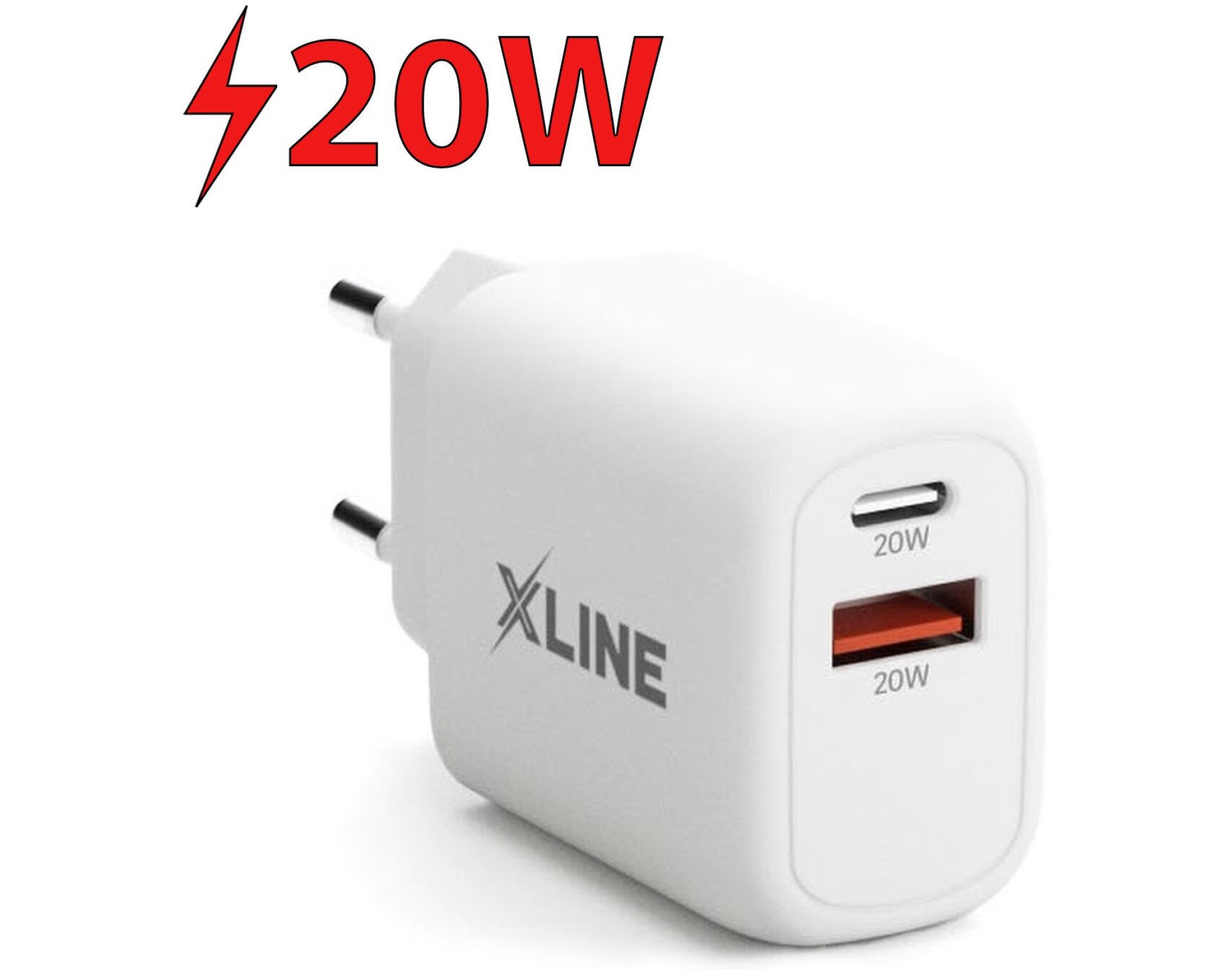 Ładowarka sieciowa XLINE WC620W 20W+20W Biały