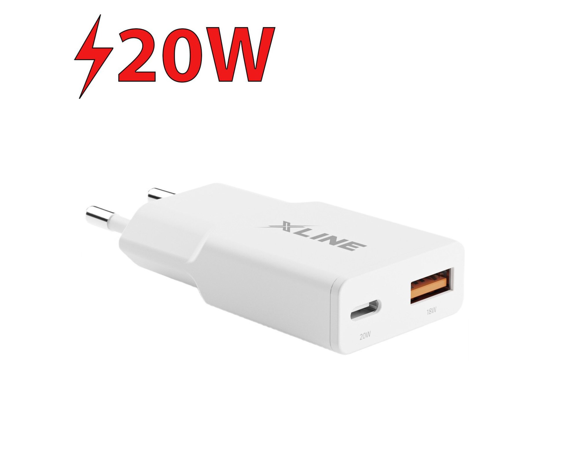 Ładowarka sieciowa XLINE WCF200W 20W+18W GaN Biały