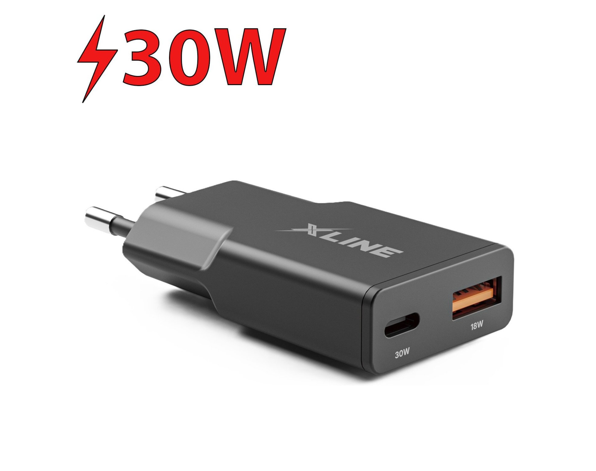Ładowarka sieciowa XLINE WCF300K GaN 30W+18W Czarny