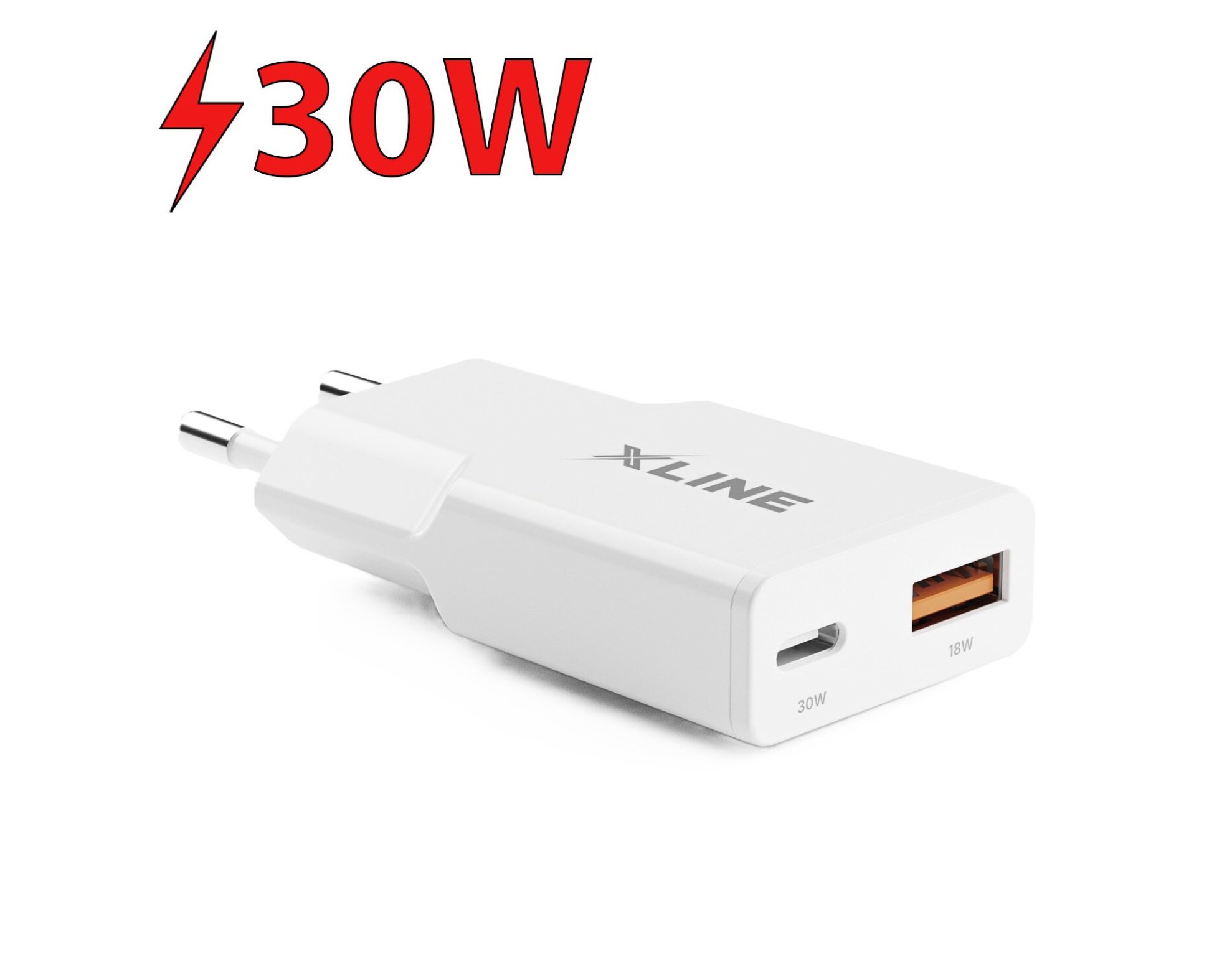 Ładowarka sieciowa XLINE WCF300W GaN 30W+18W Biały