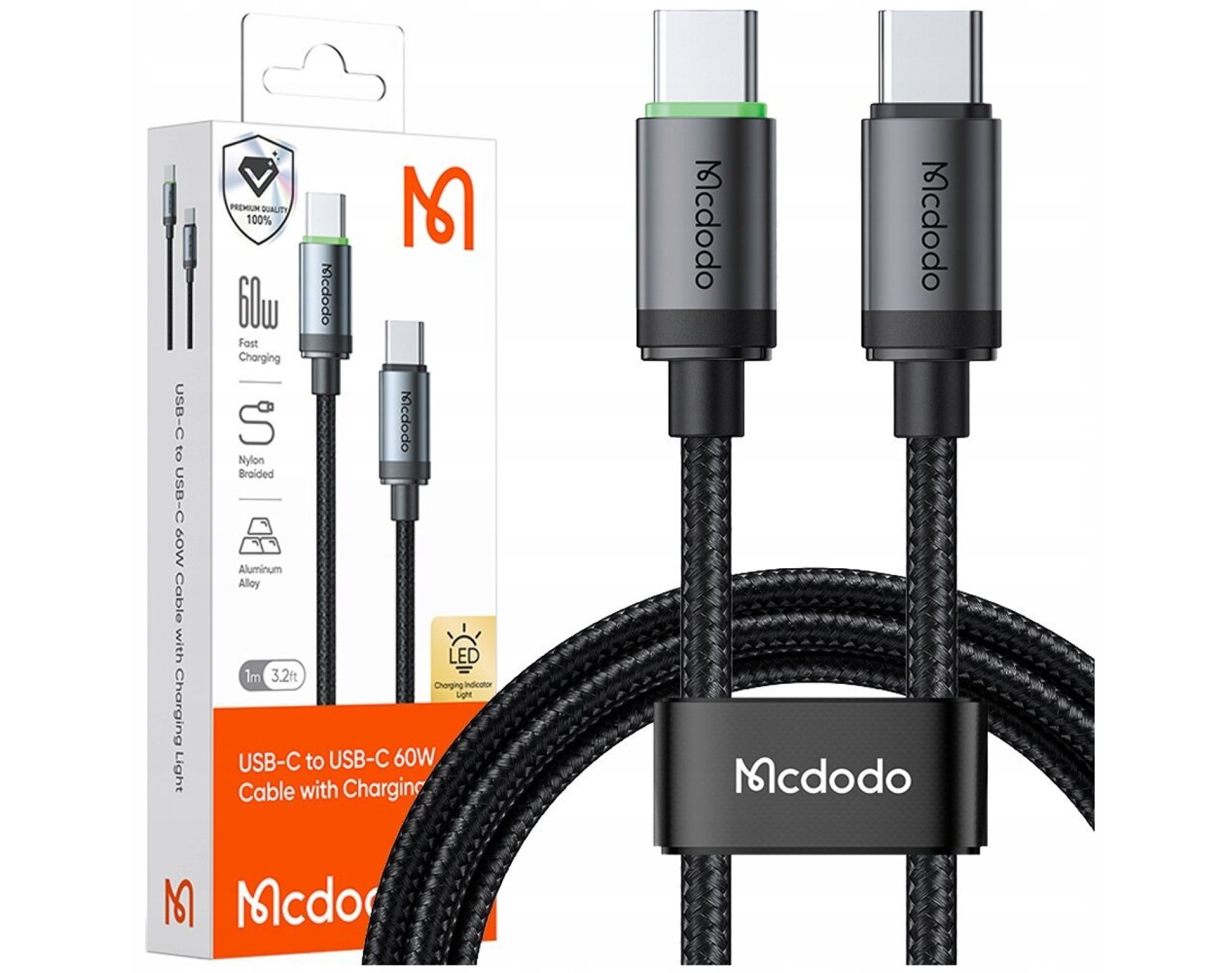 Mcdodo Kabel USB-C Szybkie Ładowanie Do Samsung Apple USB Typ C 3A 60W 1M