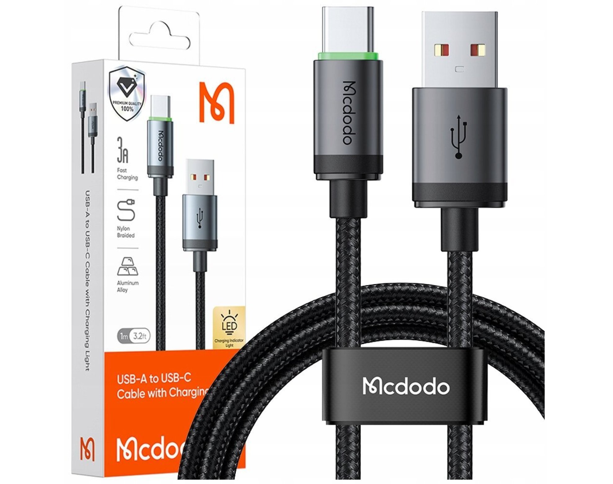 Mcdodo Kabel USB-C Szybkie Ładowanie Do Samsung Xiaomi USB Typ C Qc 4.0 1M