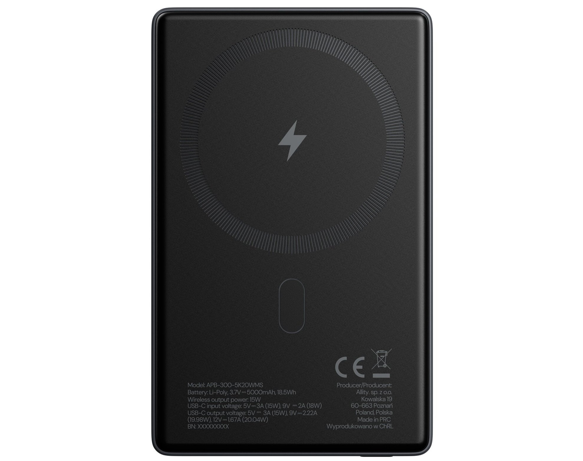 Powerbank ALLITY APB-300 5000 mAh 20W Szary