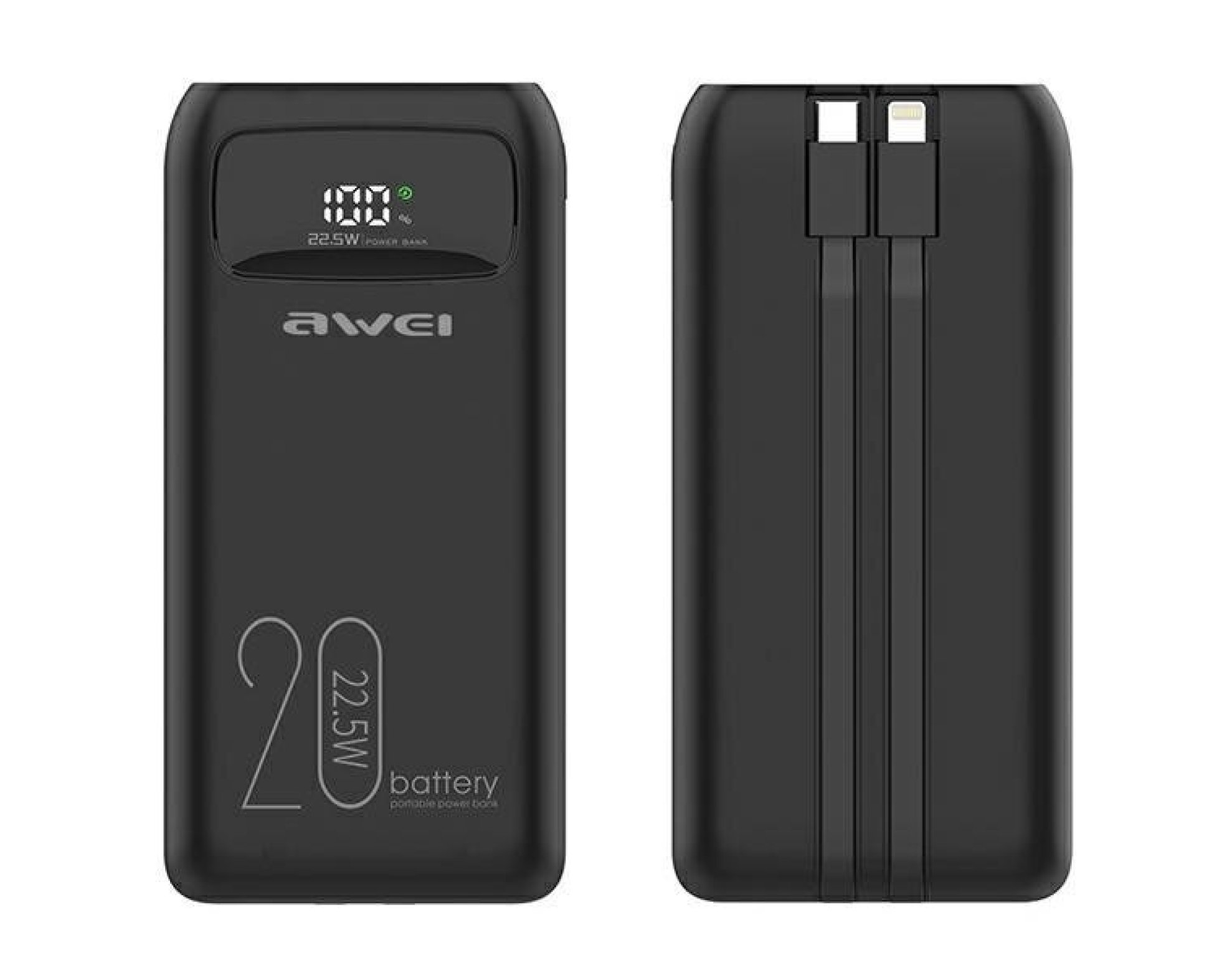 Powerbank AWEI P169K 20000 mAh 22.5W Czarny