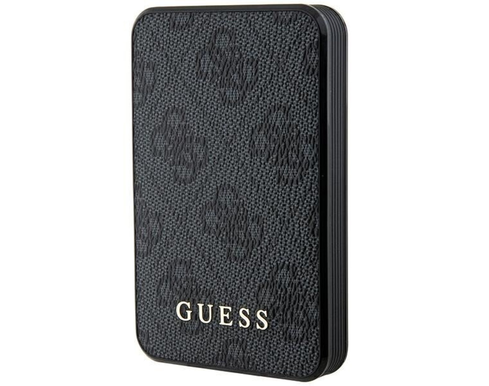 Powerbank GUESS 4G Leather Metal Logo 5000 mAh 15W Czarny